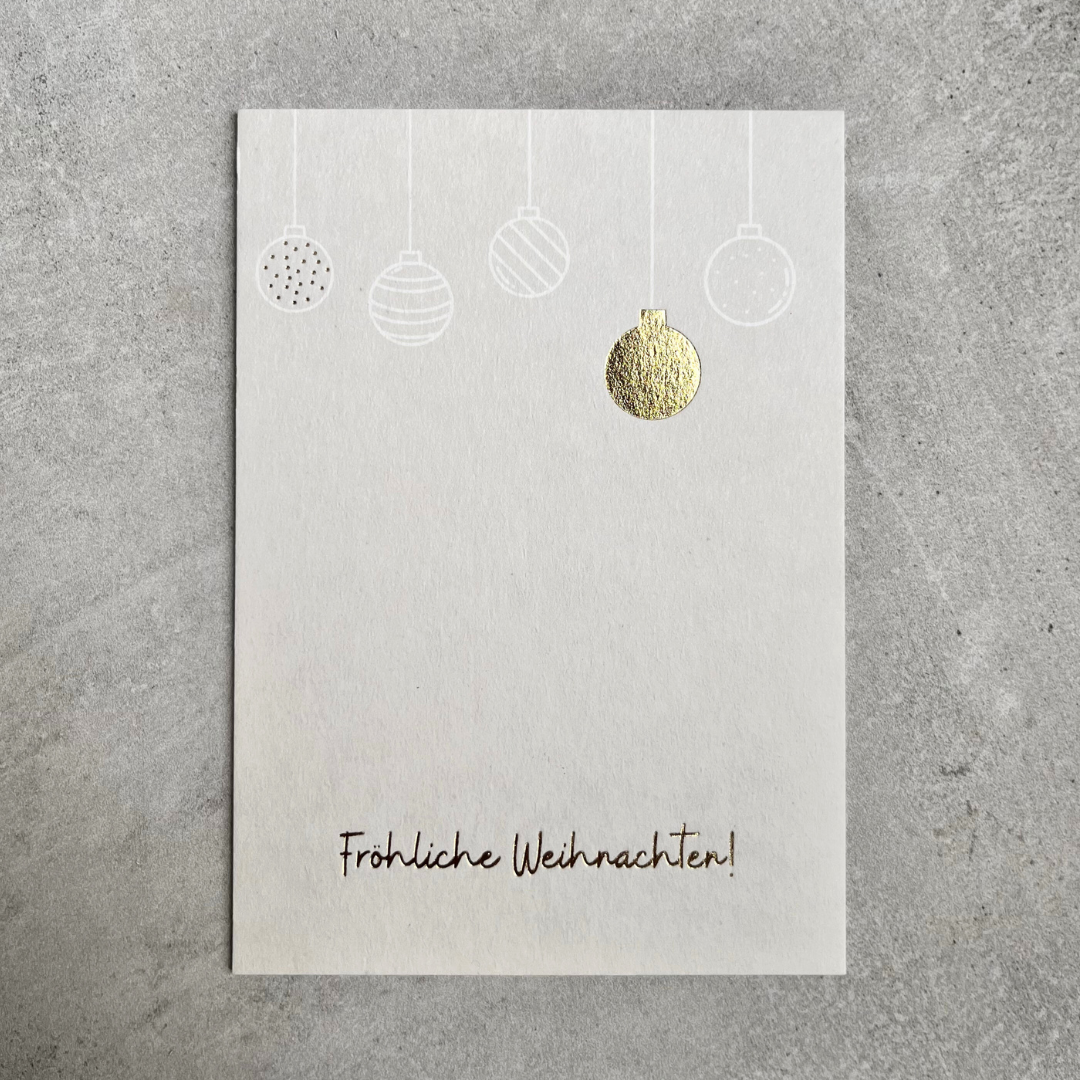 Postkarte - Weihnachtskugeln