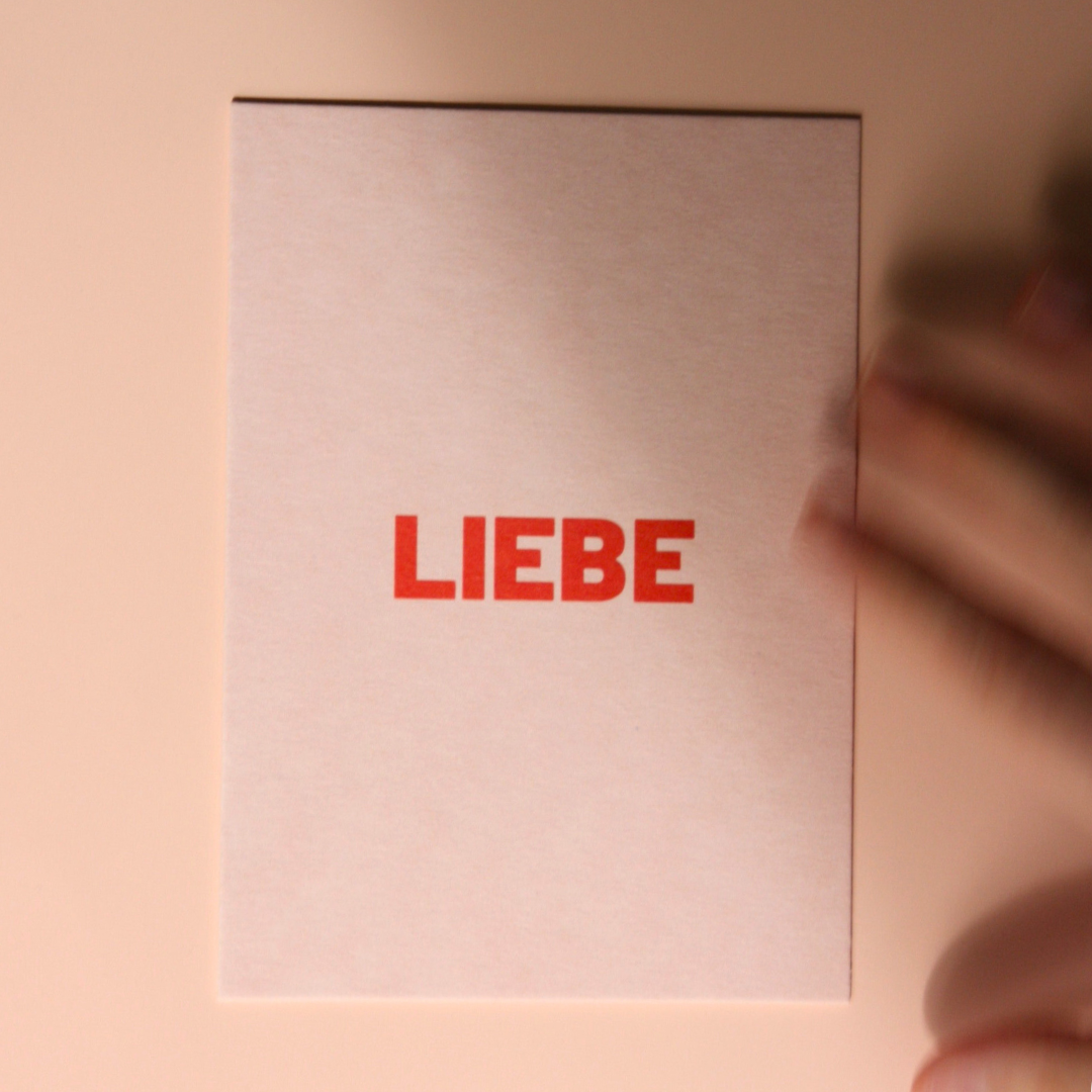 Postkarte - LIEBE rosa-rot