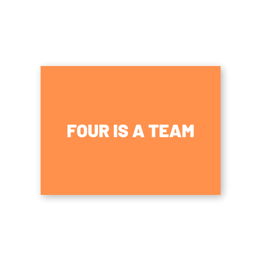Postkarte - FOUR IS A TEAM