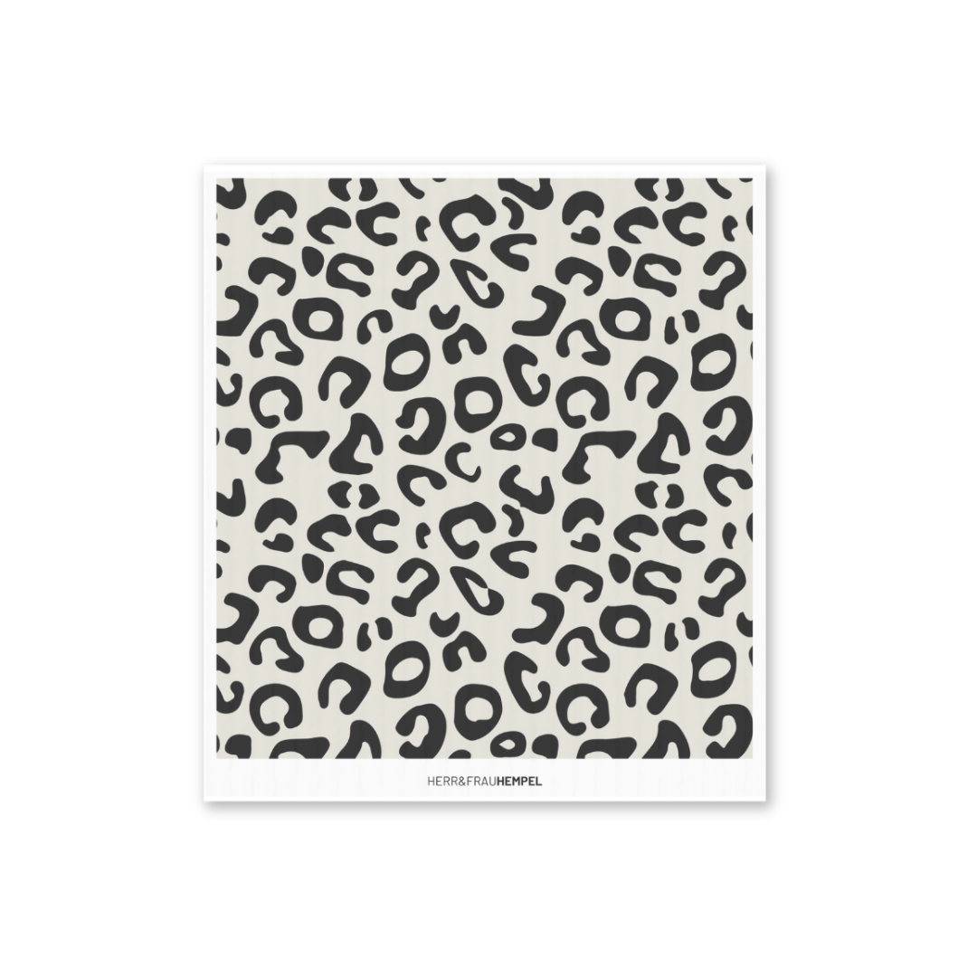 Schwammtuch Leo beige-schwarz
