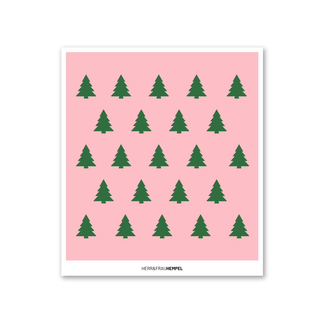 Schwammtuch Tannenbäume