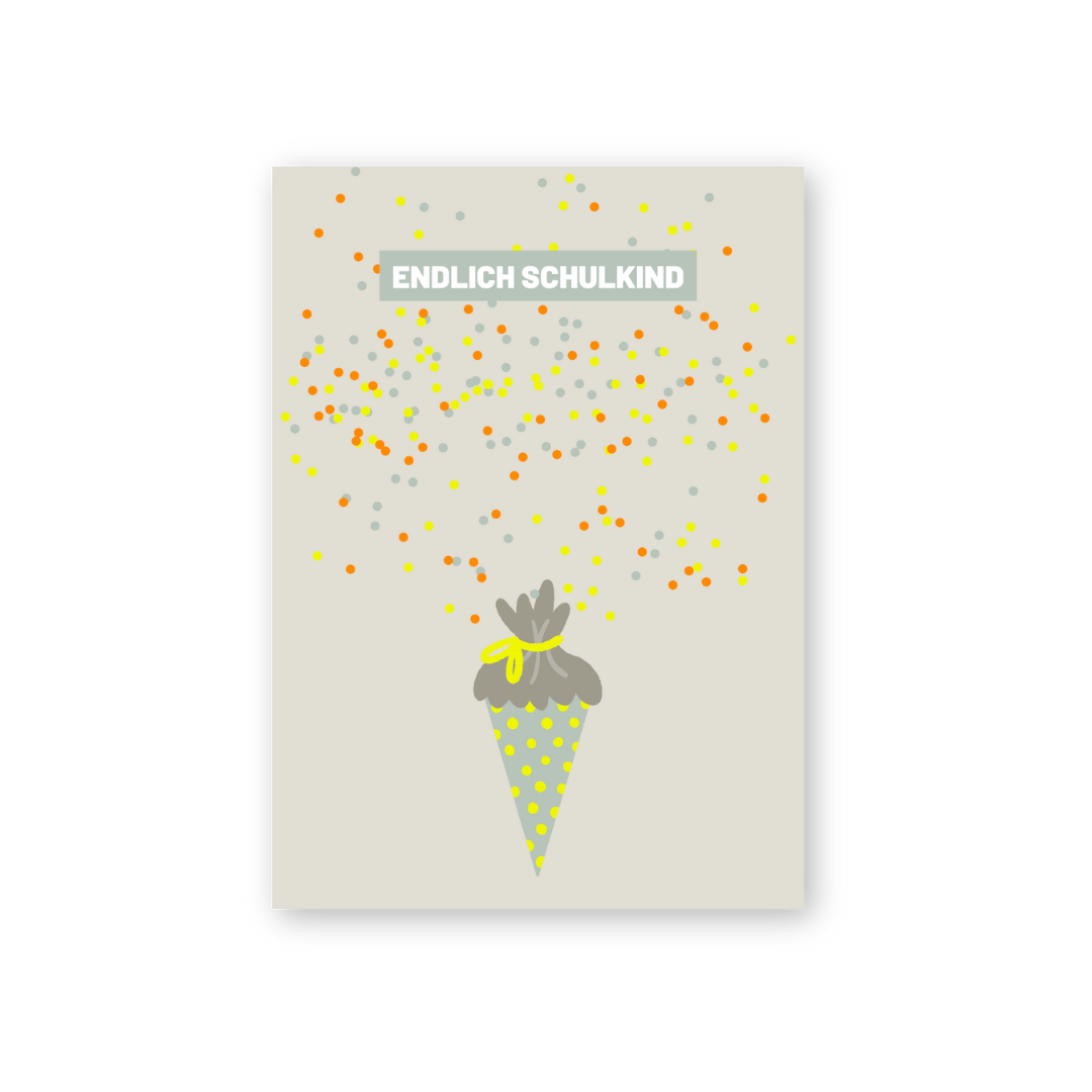 Postkarte - Endlich Schulkind