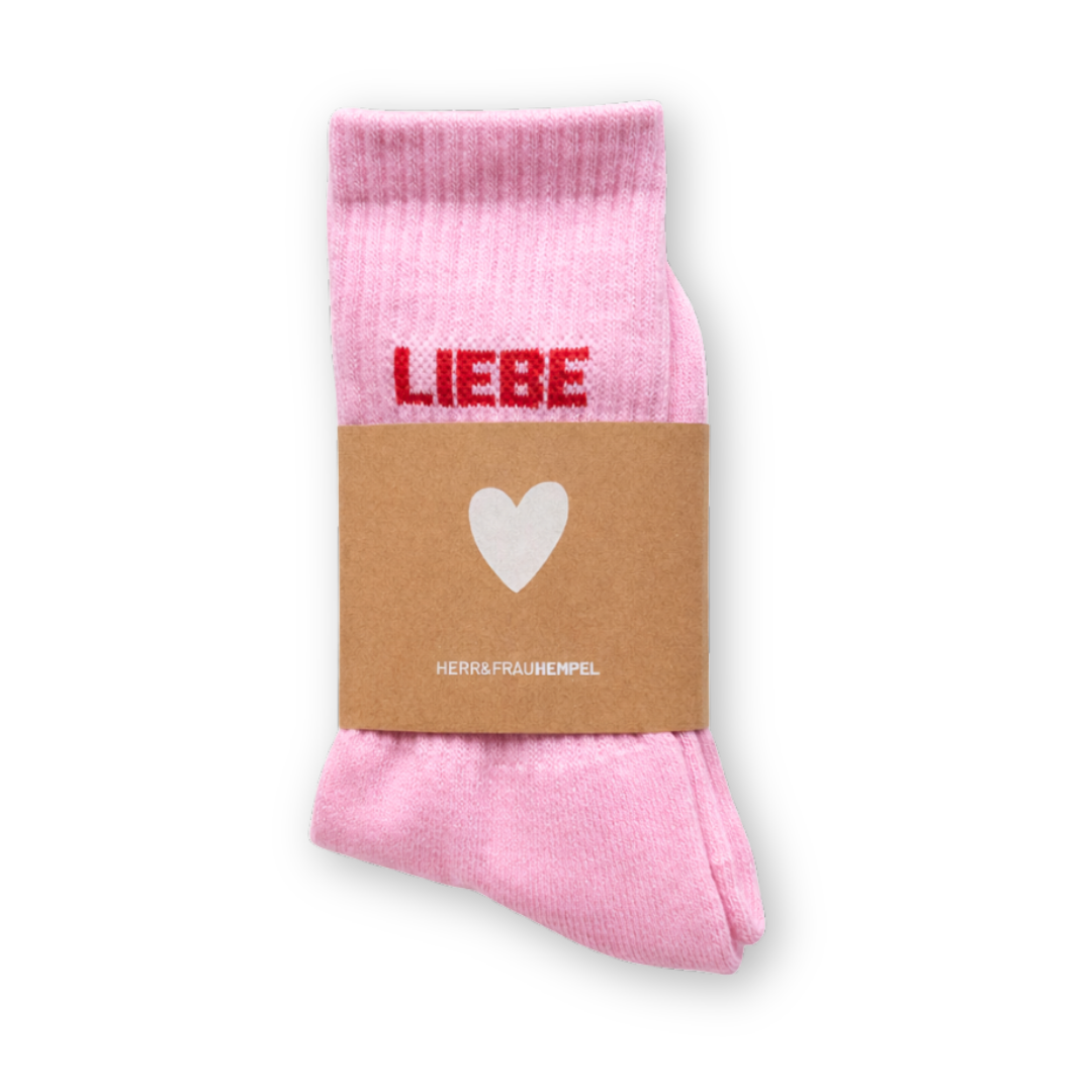 SOCKEN - LIEBE rosa - rot