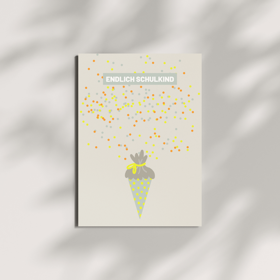 Postkarte - Endlich Schulkind