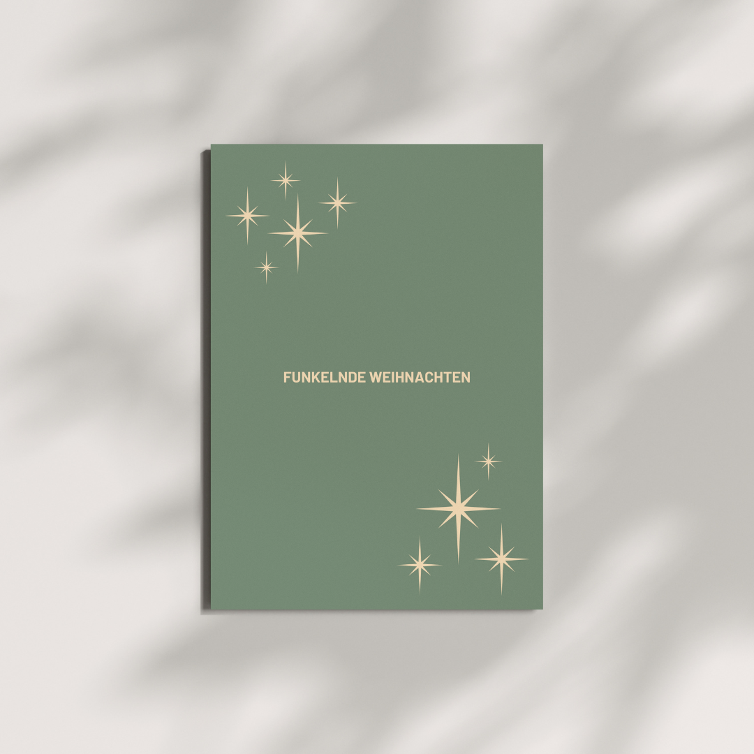 Postkarte - funkelnde Weihnachten