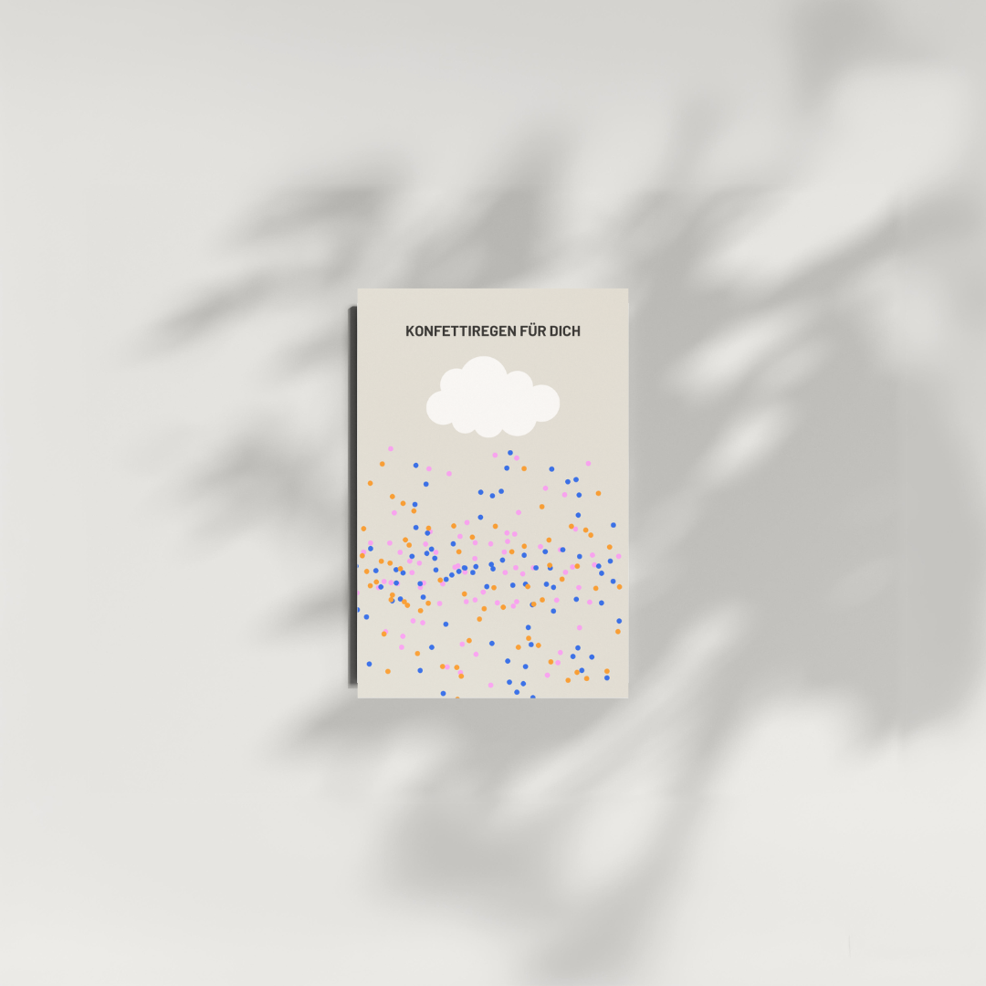 Mini-Postkarte - KONFETTIREGEN FÜR DICH