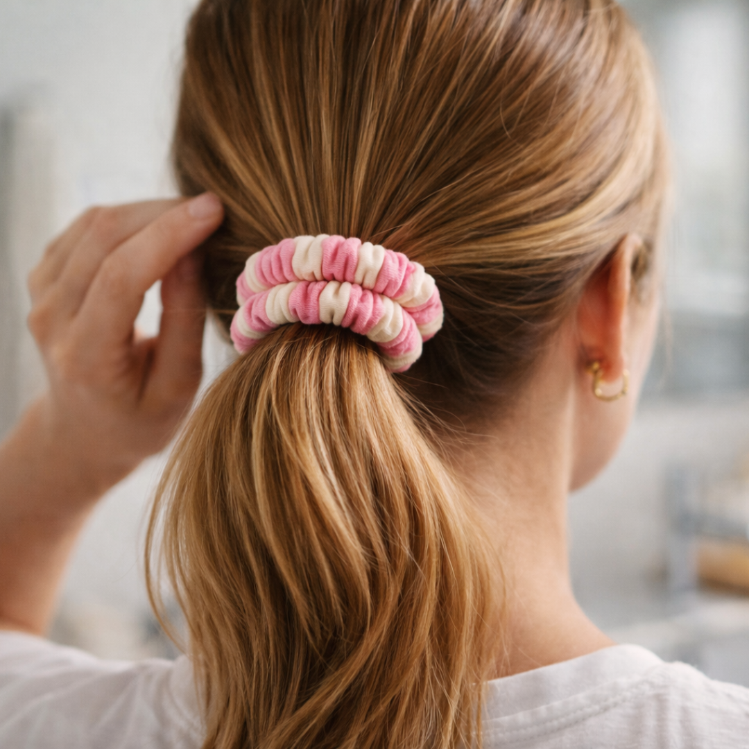 Haargummi - SISI beige - pink