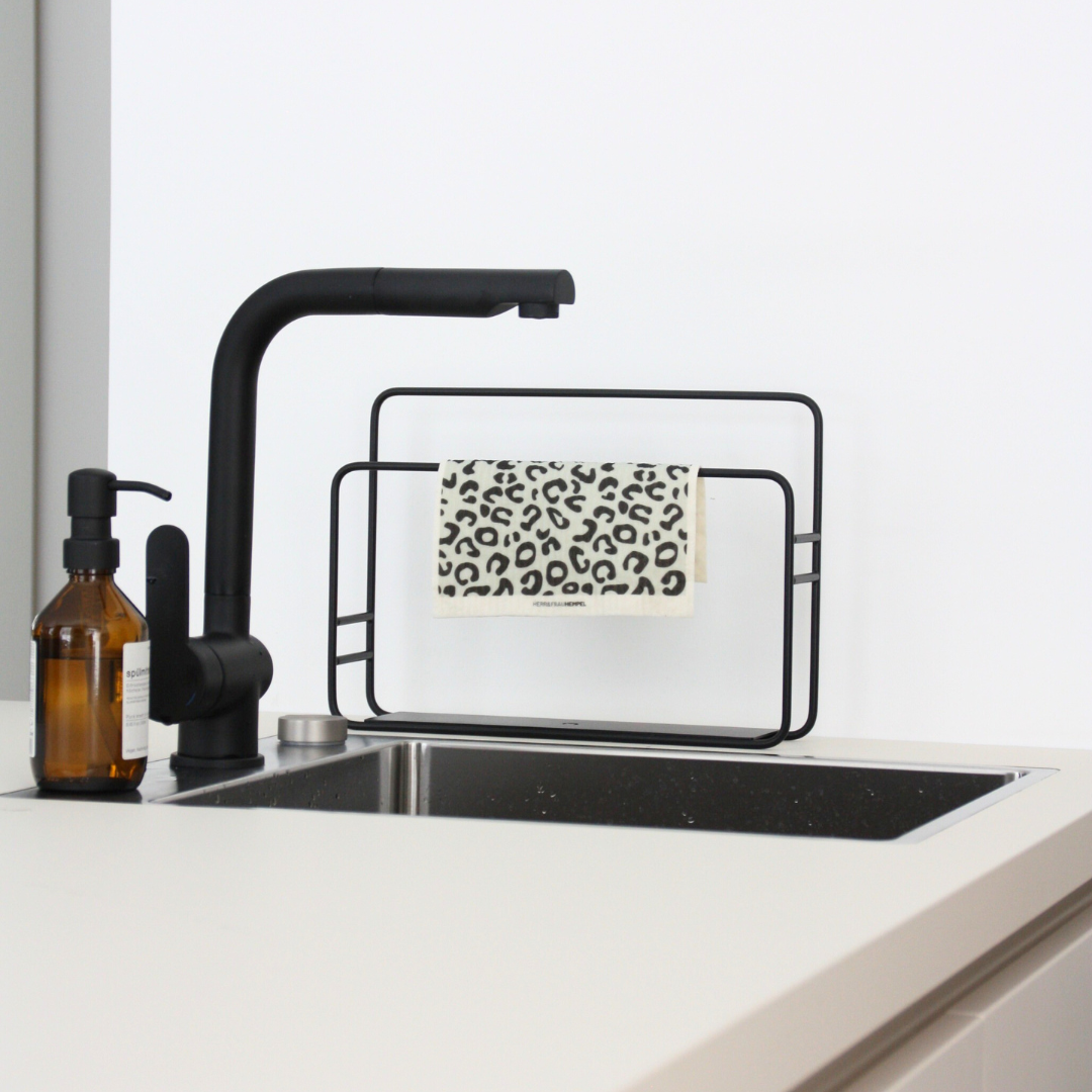 Schwammtuch Leo beige-schwarz