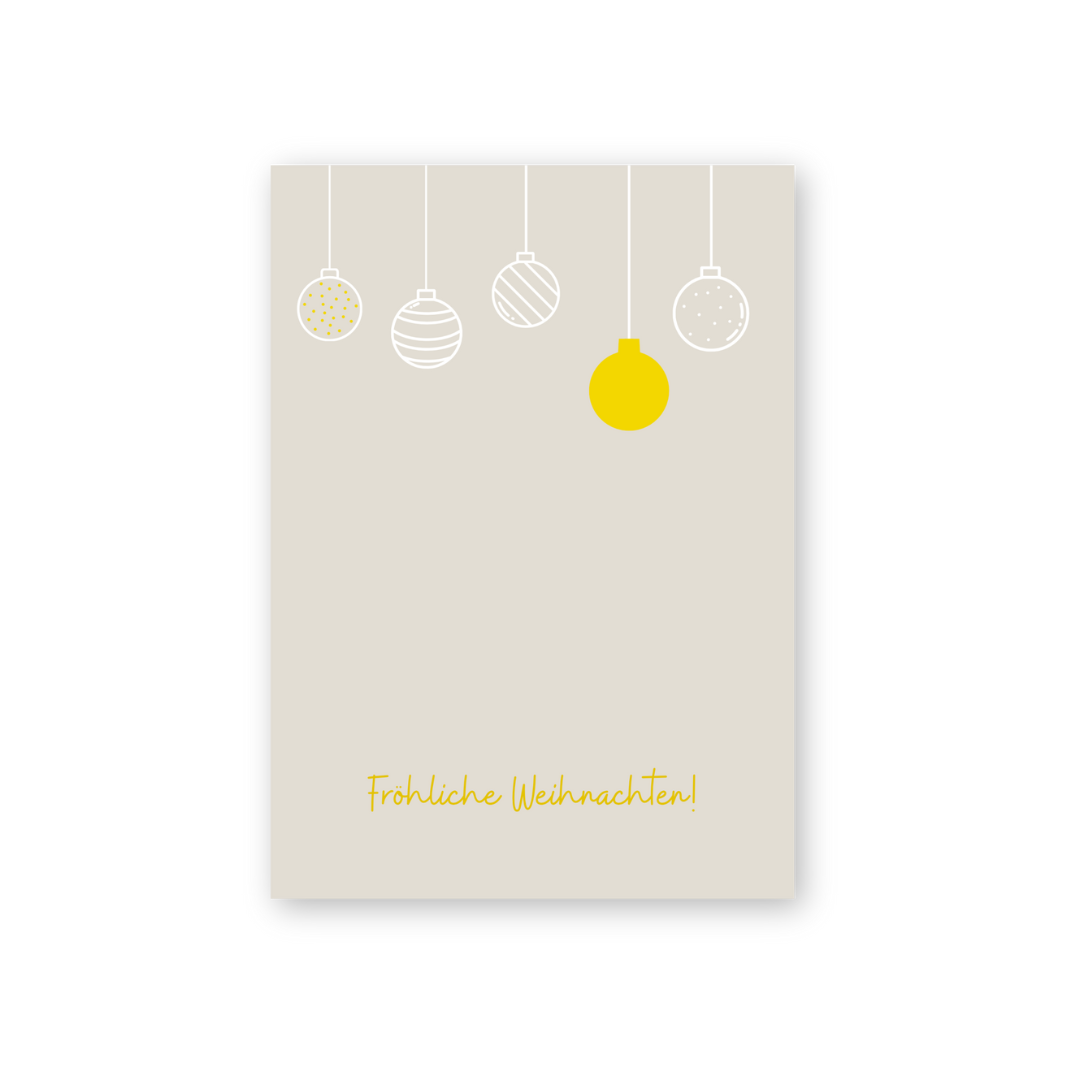 Postkarte - Weihnachtskugeln