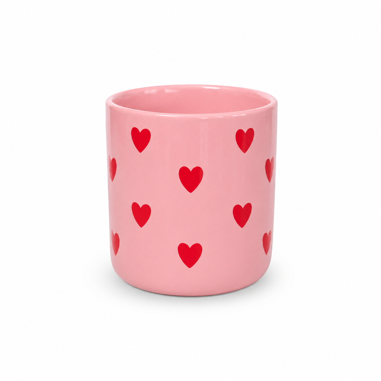 Becher - Herzen rosa - rot