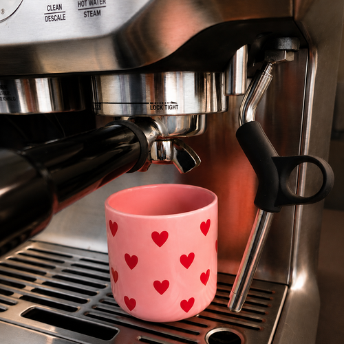 Becher - Herzen rosa - rot