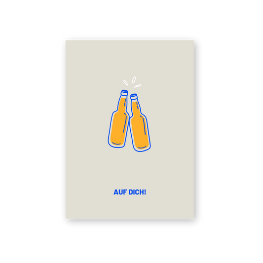 Postkarte - AUF DICH! Bier