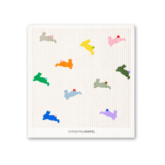 Schwammtuch bunte Osterhasen