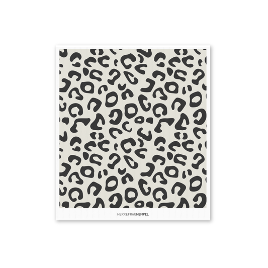 Schwammtuch Leo beige-schwarz