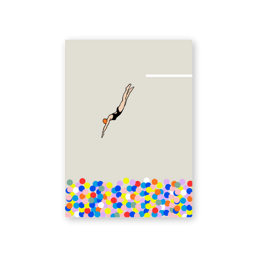 Postkarte - Sprung ins Bällebad