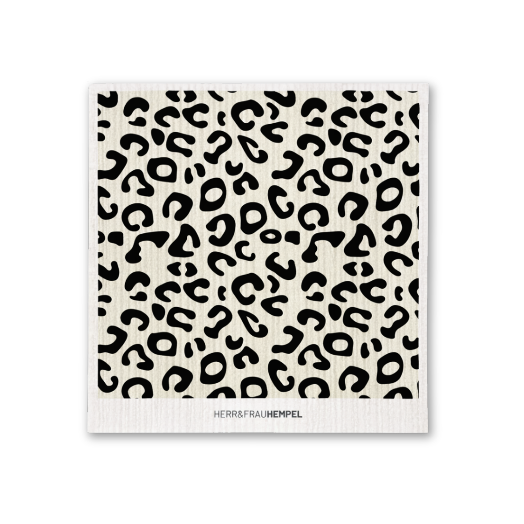 Schwammtuch Leo beige-schwarz