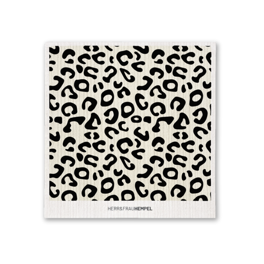 Schwammtuch Leo beige-schwarz