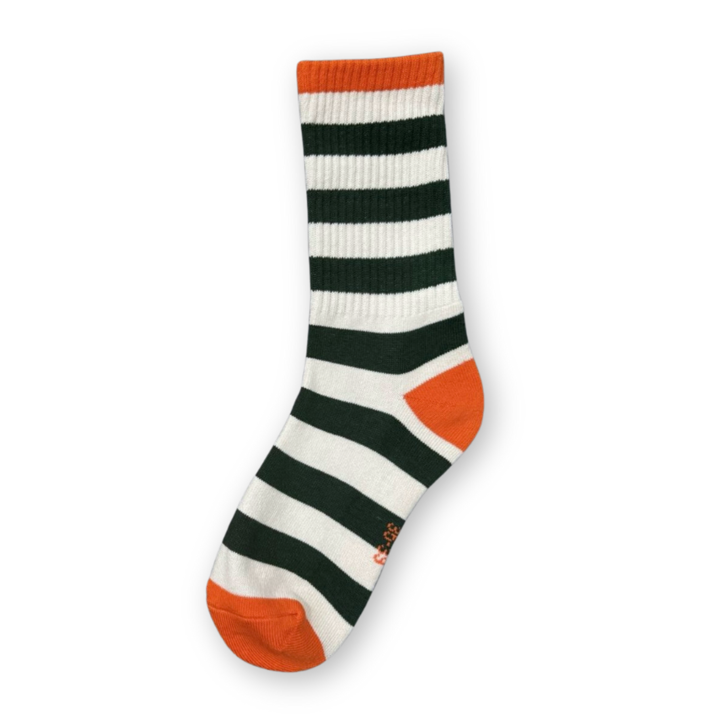 SOCKEN - Streifen dunkelgrün - orange