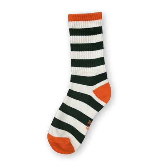 SOCKEN - Streifen dunkelgrün - orange