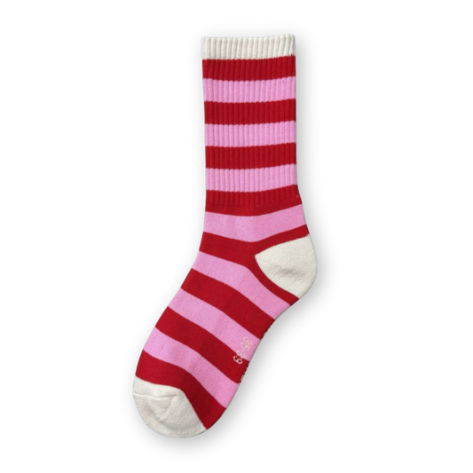 SOCKEN - Streifen rosa - rot