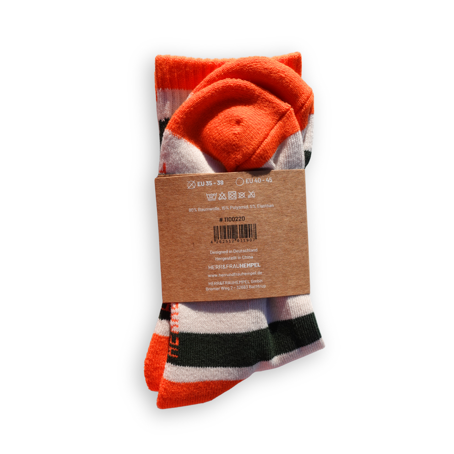SOCKEN - Streifen dunkelgrün - orange