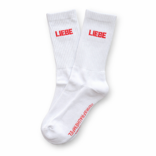 SOCKEN - LIEBE rot - weiß