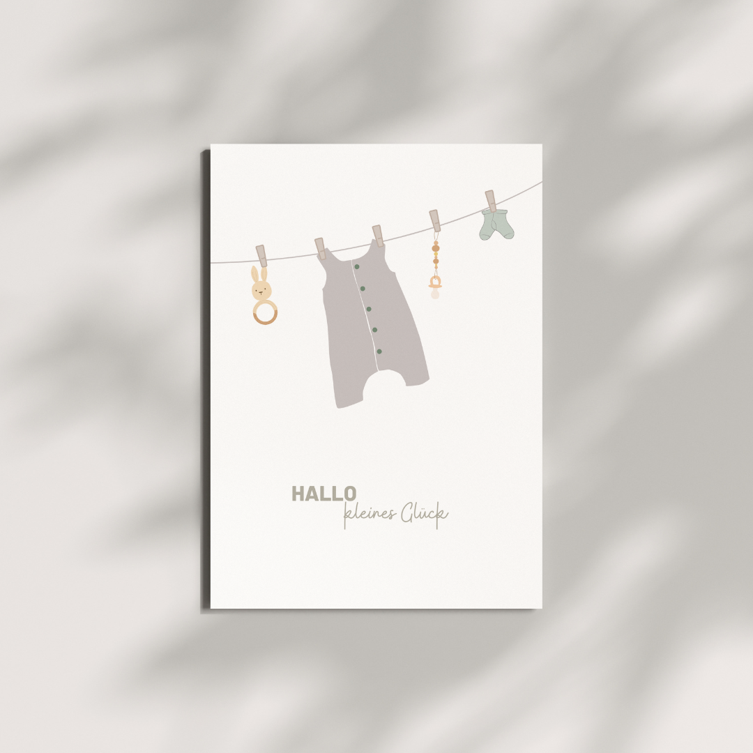 Postkarte - Hallo kleines Glück